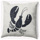 18x18" Lobster Nautical Decorative Indoor Pillow, Shark Blue