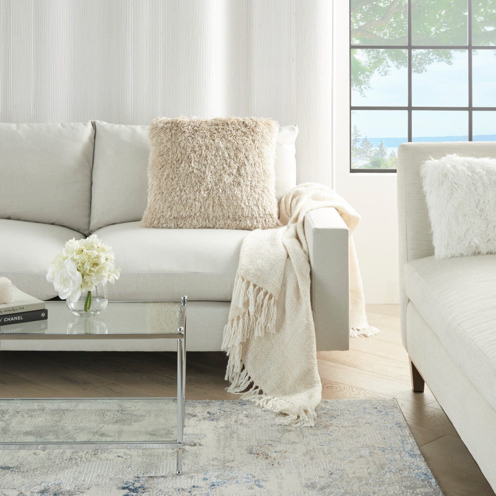 Mina Victory TL004 Throw Pillow, Beige, 20" x 20"