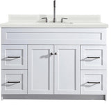 Hamlet 49" Single Sink Vanity Set, White, No Mirror, Quartz Countertop