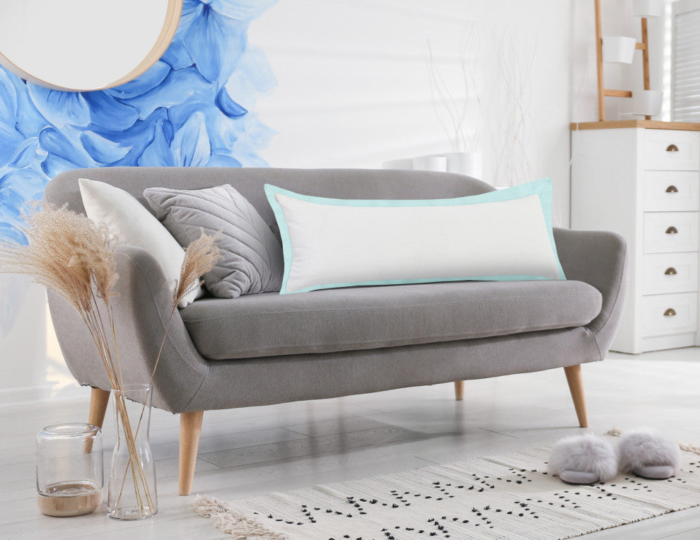 Icy Empire Bordered Throw Pillow, 14"x36"