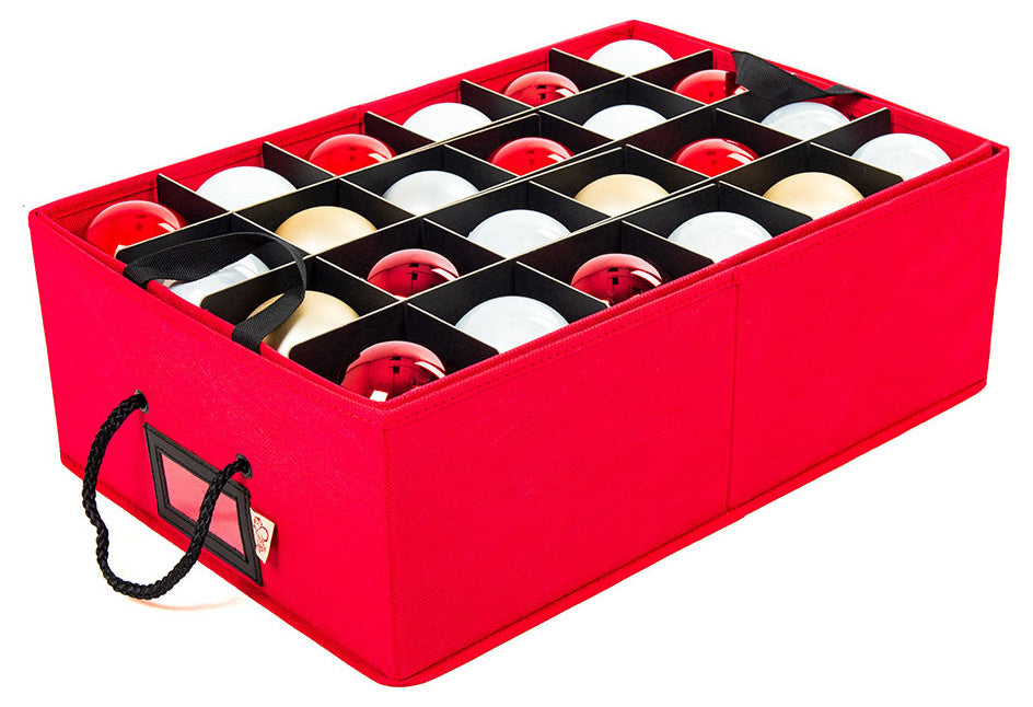 48" 3" Christmas Ornament Storage Box With Dividers