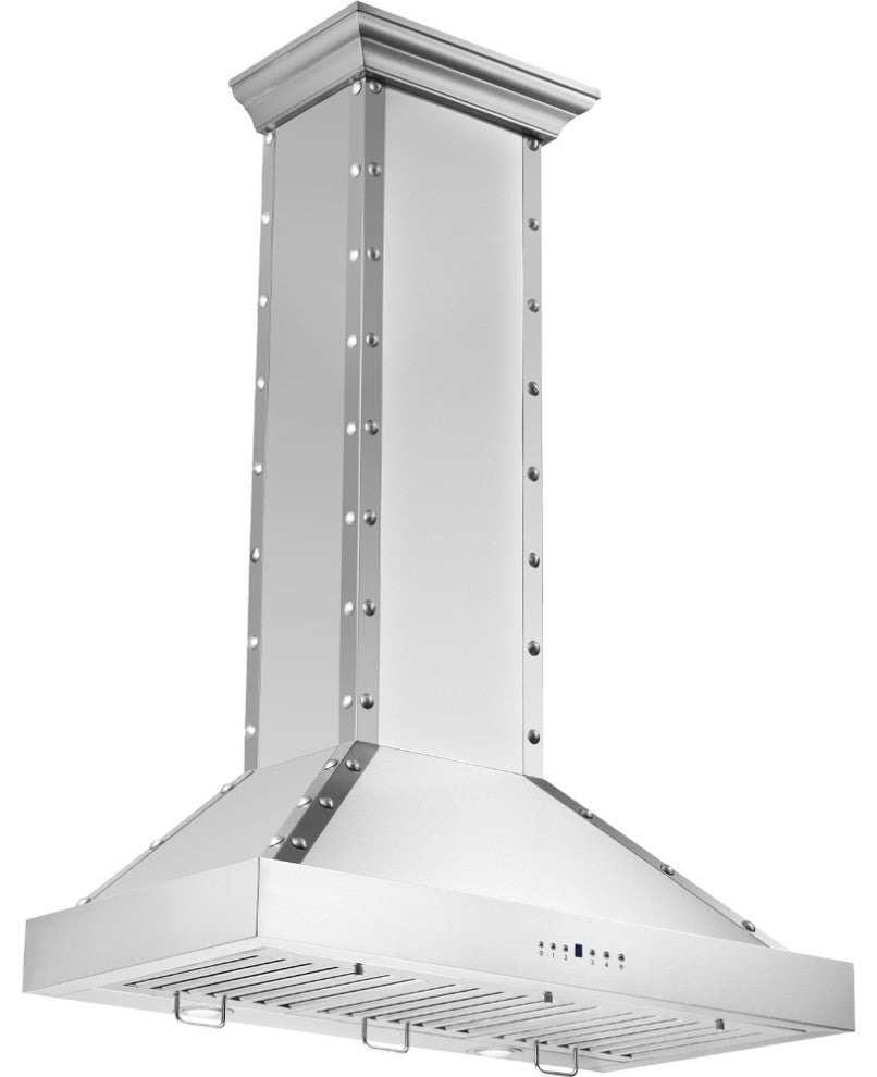 CAVALIERE 36" Wall Mounted Range Hood 900 CFM Brushed Stainless Steel LED