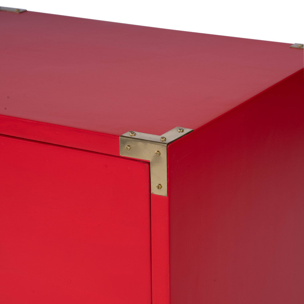 Butler Ardennes Red Campaign Chairside Chest