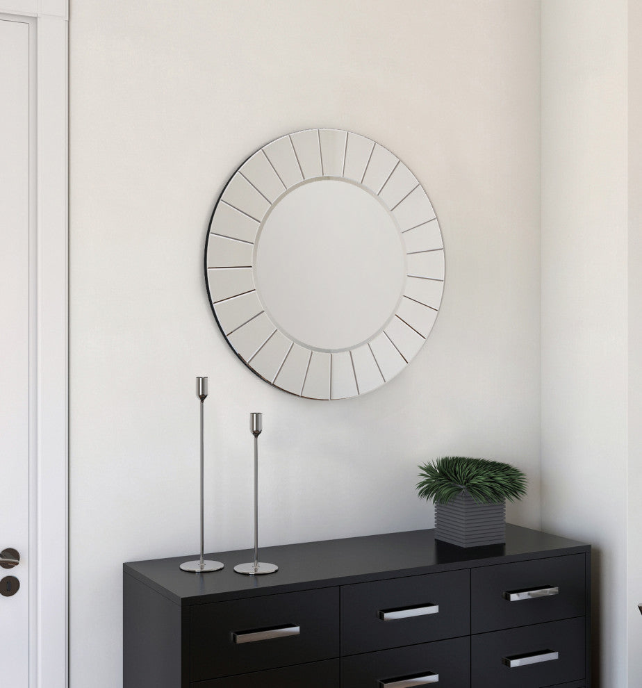 Bailey All-glass round mirror