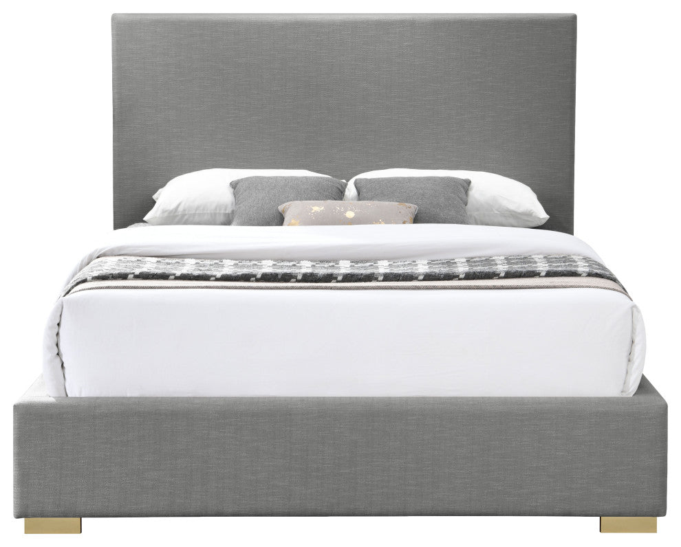 Crosby Linen Upholstered Bed, Gray, Full