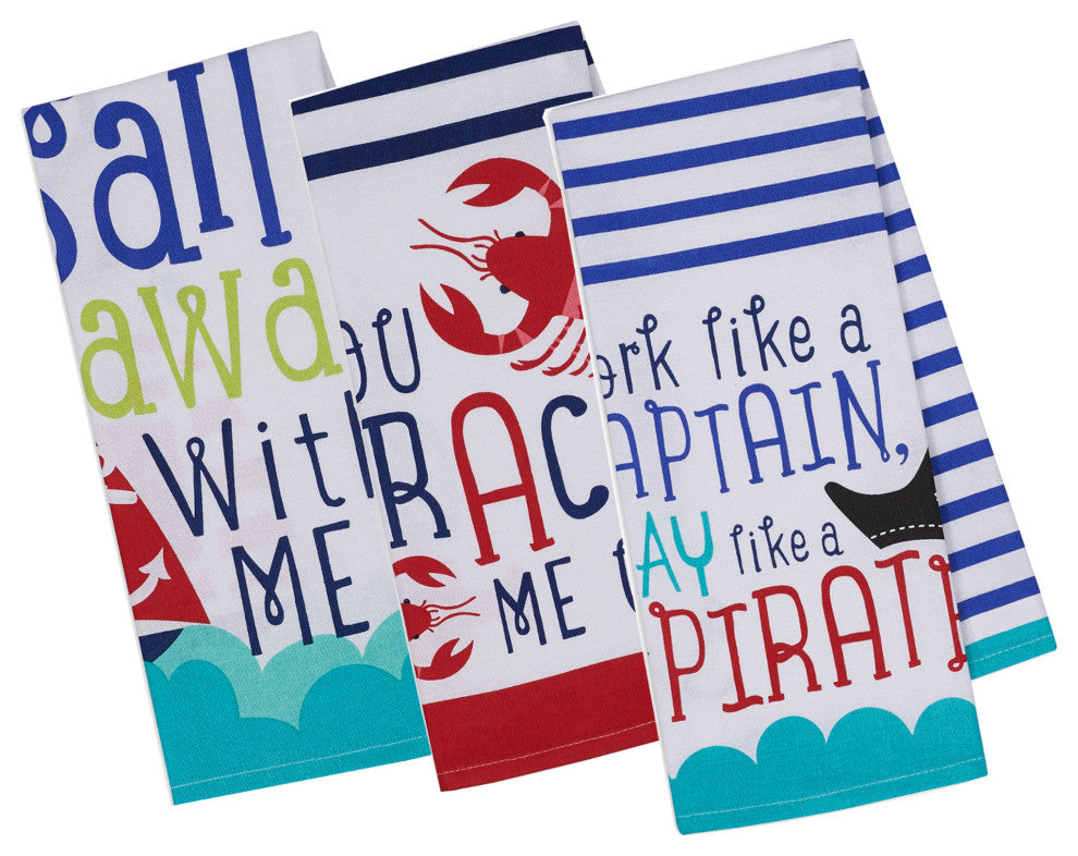 Sail Away Printed Dishtowel