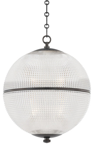 Sphere No. 3 1-Light Pendant, Large, Distressed Bronze, Clear Shade