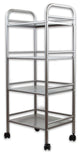 4"-Tier Steel Rolling Storage Cart, Satin Nickel