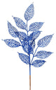 Vickerman L190502 22" Blue Glitter Bay Leaf Lace Artificial Christmas Spray