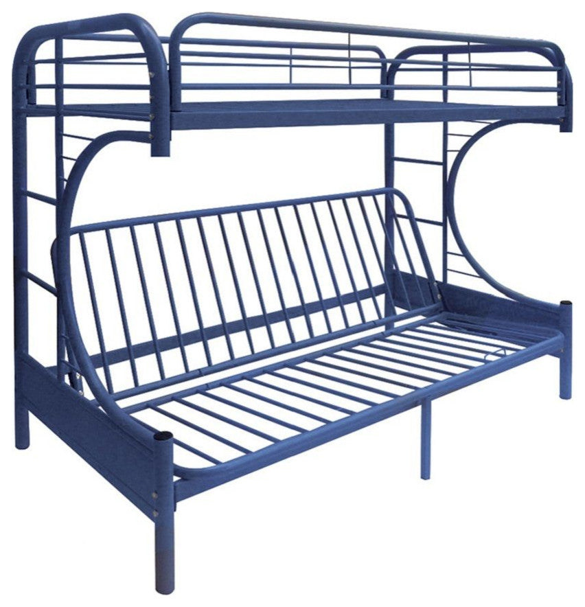 78"x41"x65" Twin Over Full Navy Metal Tube Futon Bunk Bed