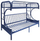 78"x41"x65" Twin Over Full Navy Metal Tube Futon Bunk Bed