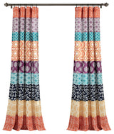Bohemian Stripe Window Panel, Set of 2, Fuchsia/Orange, 95"x52"