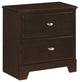 Wooden Nightstand With Two Drawer, Cappuccino