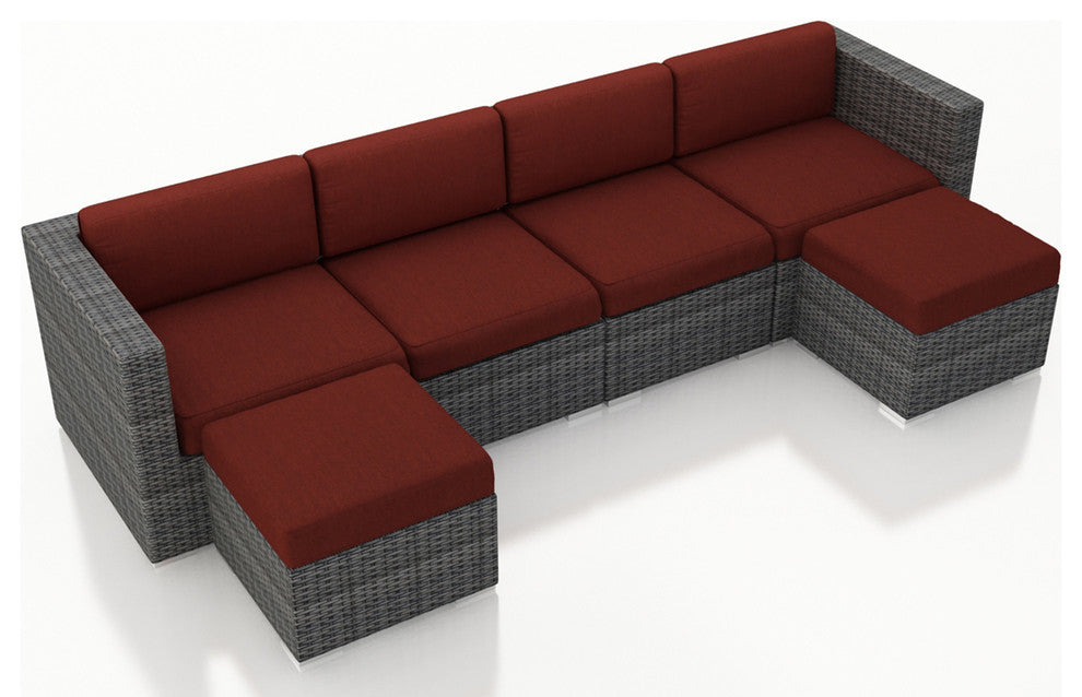District 6 Piece Sectional Set, Canvas Henna