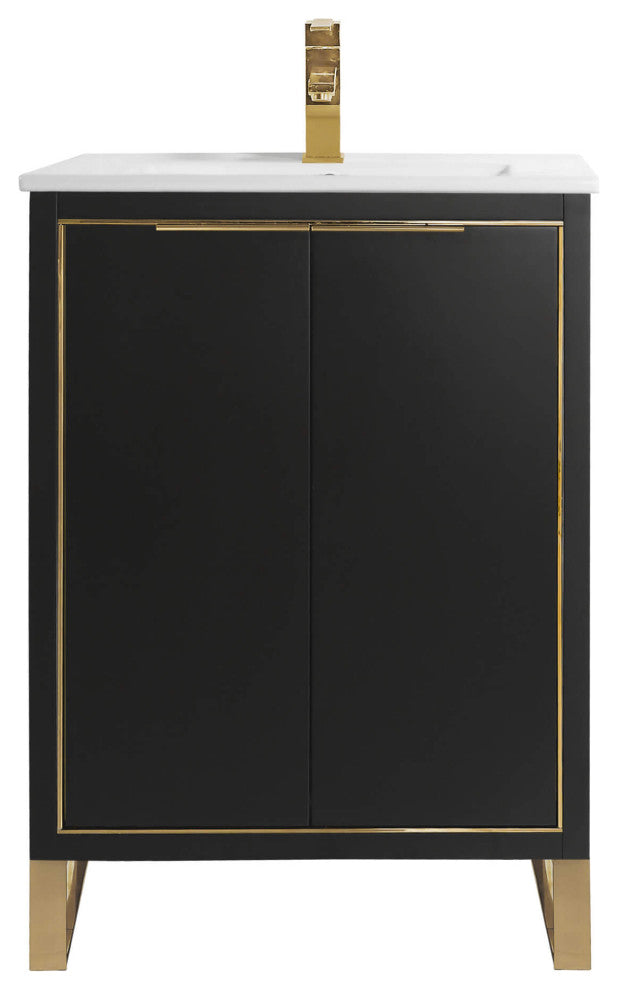 Fine Fixtures Opulence Collection Bathroom Vanity with White Ceramic Sink