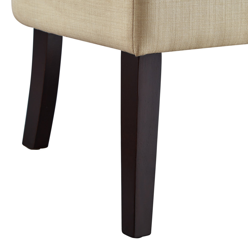 Inspired Home Elisabeth Bench Upholstered, Beige Linen