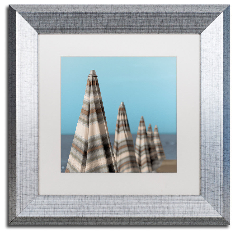Alan Blaustein ''Grossetto Parasol III'' Art, Silver Frame, White Mat, 11x11