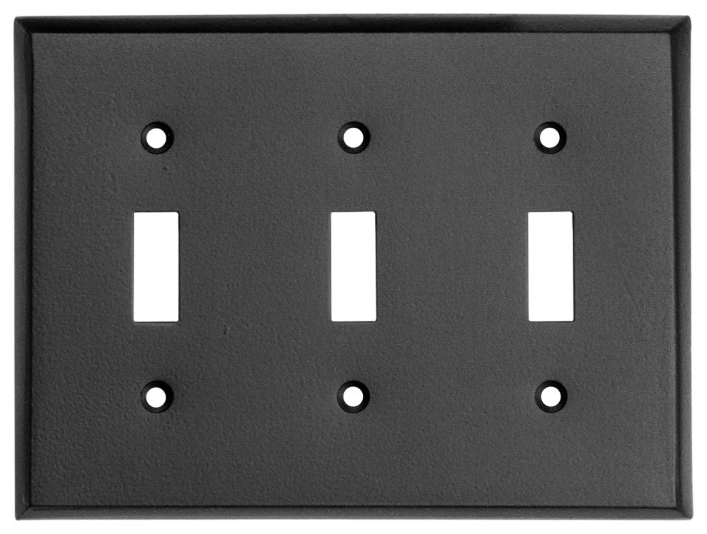 Ageless Iron Triple Toggle Wall Plate in Black Iron