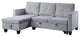 Nova Light Gray Velvet Reversible Sleeper Sectional Sofa with Storage Chaise