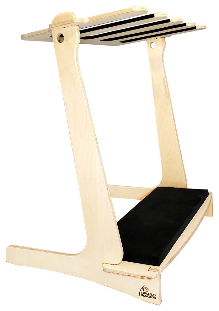 Indoor Vertical Freestanding SURFBOARD RACK | SNOWBOARD RACK | GUITAR RACK, Birch, 4 Boards/Guitars