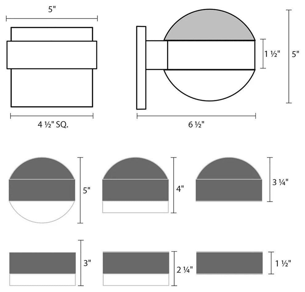 Sonneman 7300.DC.FW-WL REALS 1 Light 4"H Integrated LED Outdoor - Textured