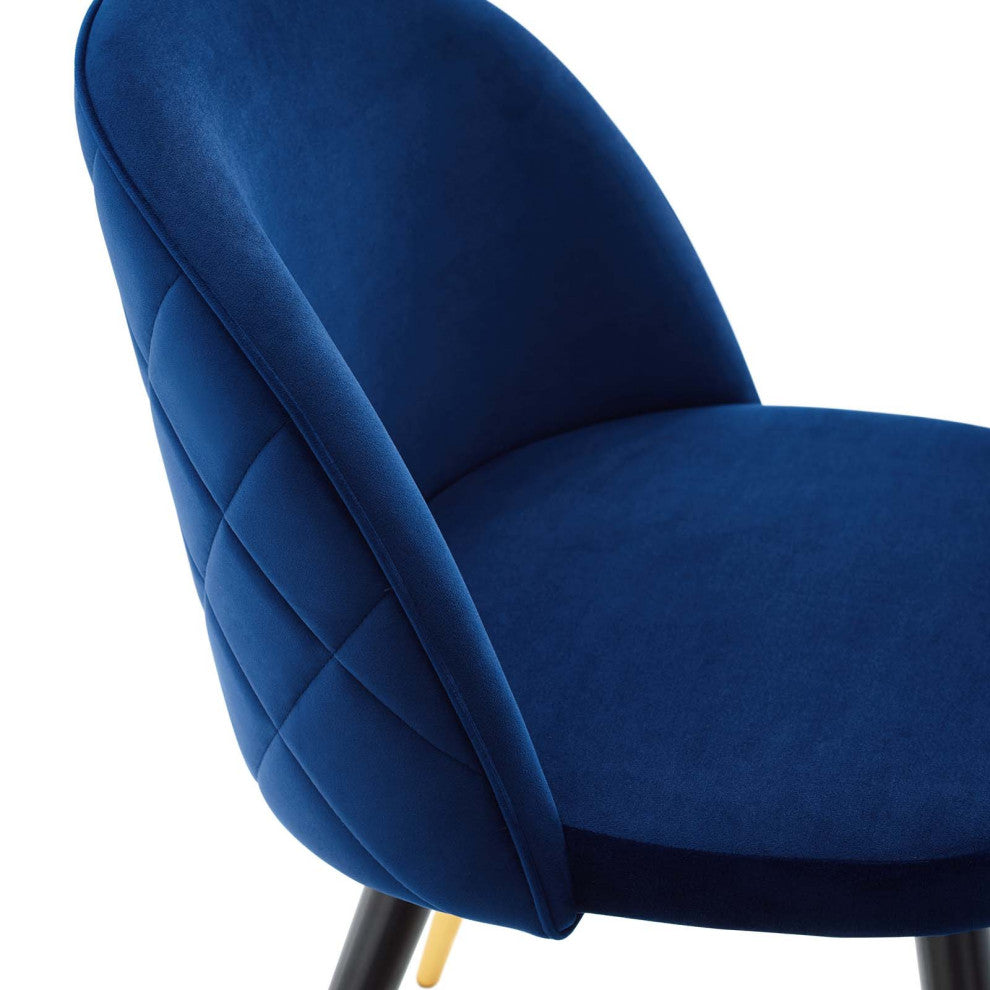 Cordial Performance Velvet Dining Chairs - Set of 2-Navy