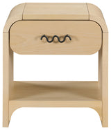 Hayes Night Stand / Side Table, Black, Natural