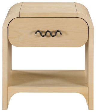 Hayes Night Stand / Side Table, Black, Natural