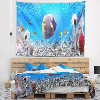 Underwater Universe Panorama Landscape Wall Tapestry, 39"x32"