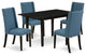 5Pc Wood Dining Set, Chairs, Upholstered Seat, Butterfly Leaf Table, Black