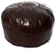 Moroccan Leather Pouf, Chocolate Brown