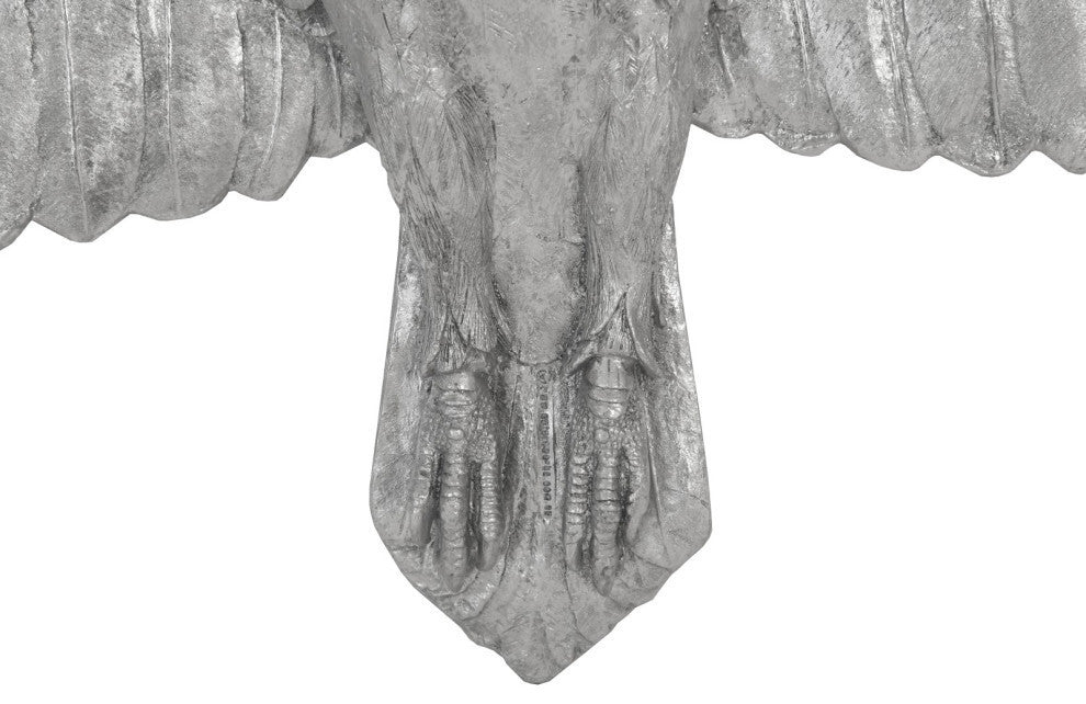 Soaring Eagle Wall Art, Resin, Silver Leaf, Large