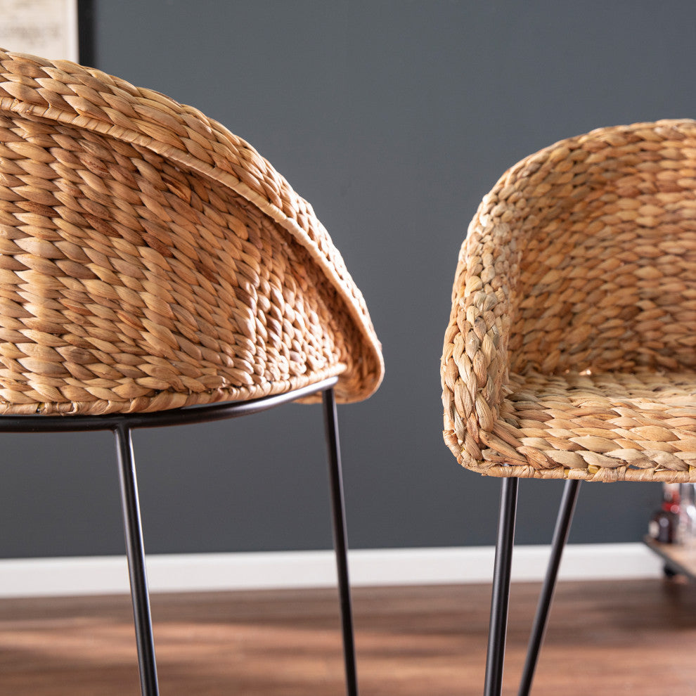 Fairford Water Hyacinth Bar Stools, Set of 2
