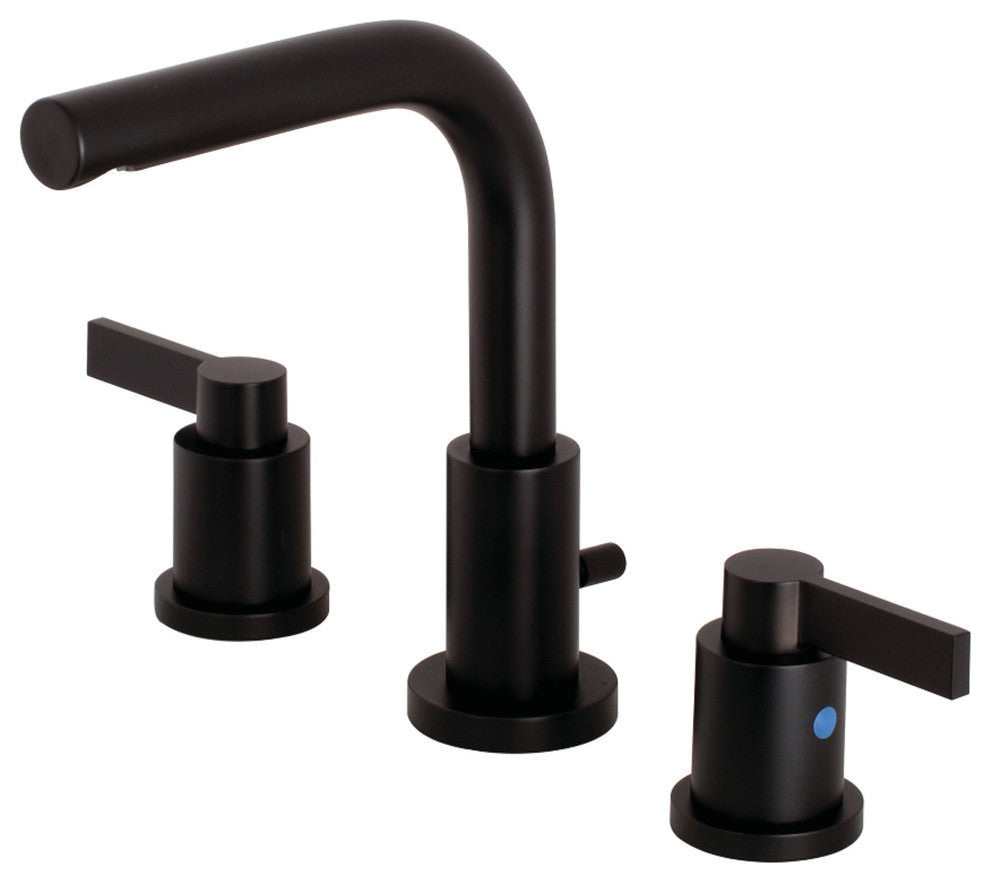Widespread Bathroom Faucet, Brass Pop-Up, Matte Black