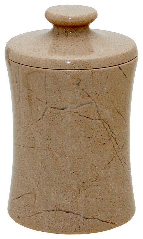 Vinca Collection Verona Beige Marble 3" x 5" Cannister