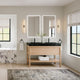 Shoji Bath Vanity, Whitewash Oak, 48", Double Sink, Freestanding