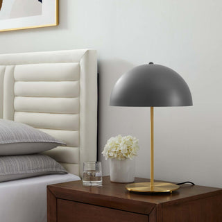 Ideal Metal Table Lamp, Gray Satin Brass