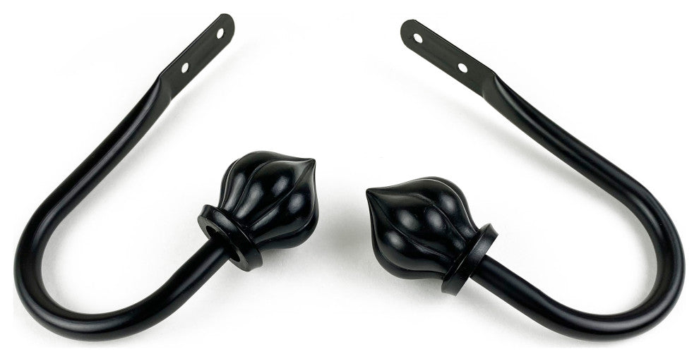 Meda Curtain Holdback Pair, Black