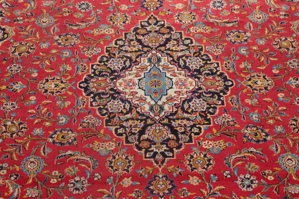 Consigned, Oriental Traditional Handmade Vintage Persian Area Rug, Red, 10x13