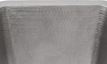 Rectangle Copper Prep Sink in Nickel With 3.5" Drain Opening