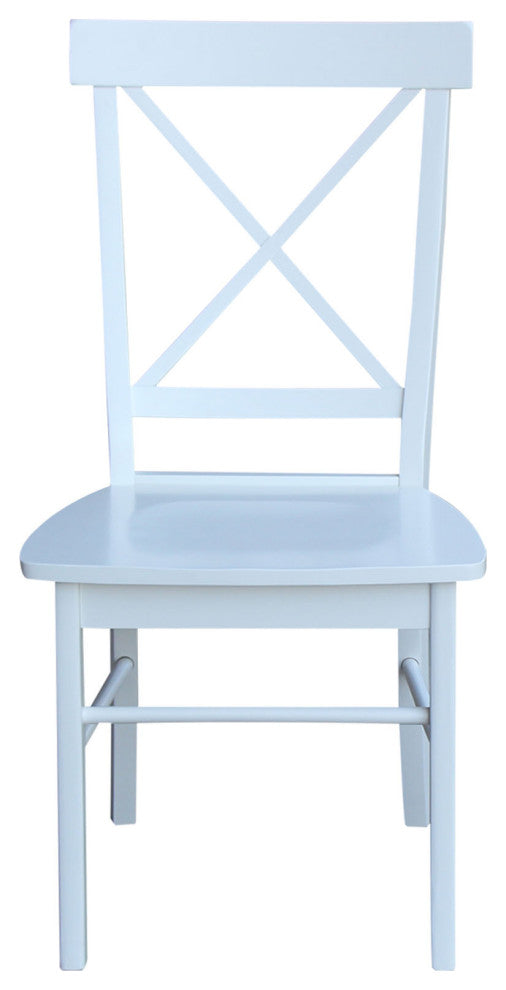 Set of Two X-Back Chairs, White