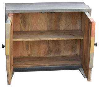 Juun Recycled Mango Wood Small Bathroom Linen Cabinet, 2 Doors