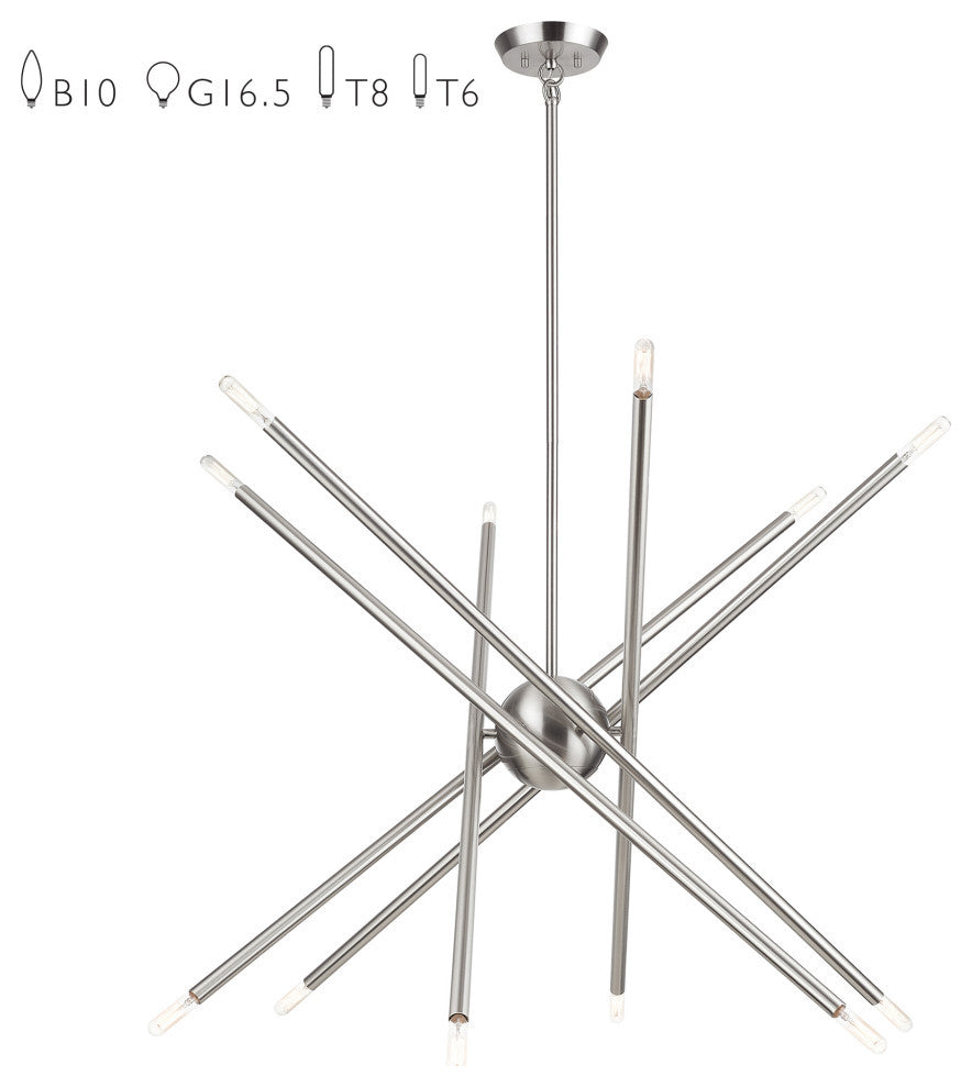 Soho 12-Light Brushed Nickel Large Chandelier
