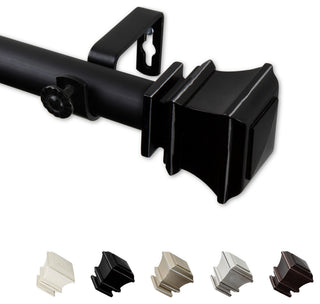 Michel 1" Curtain Rod, Black, 160-240"