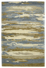 Abstract Gunter Area Rug, Water Blue, 4' x 6', Abstract