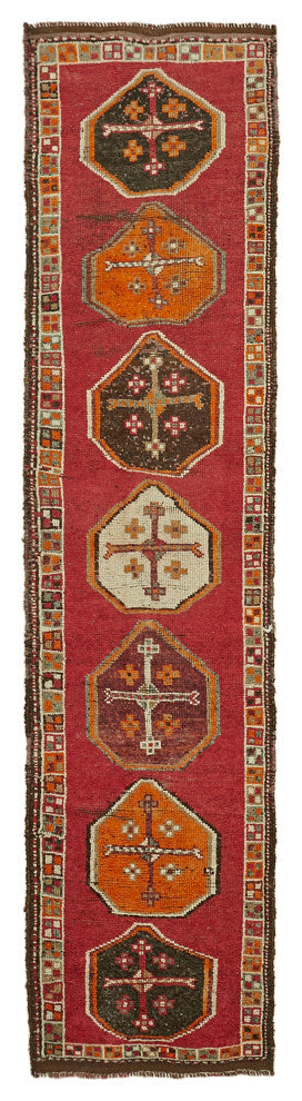 Rug N Carpet - Handmade Oriental 3' 2" x 12' 4" Tribal Runner Rug