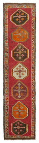 Rug N Carpet - Handmade Oriental 3' 2" x 12' 4" Tribal Runner Rug