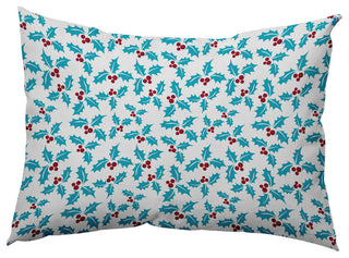 Holly Bush Accent Pillow, Turquoise, 14"x20"