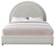 Milo Velvet Upholstered Bed, Cream, Full