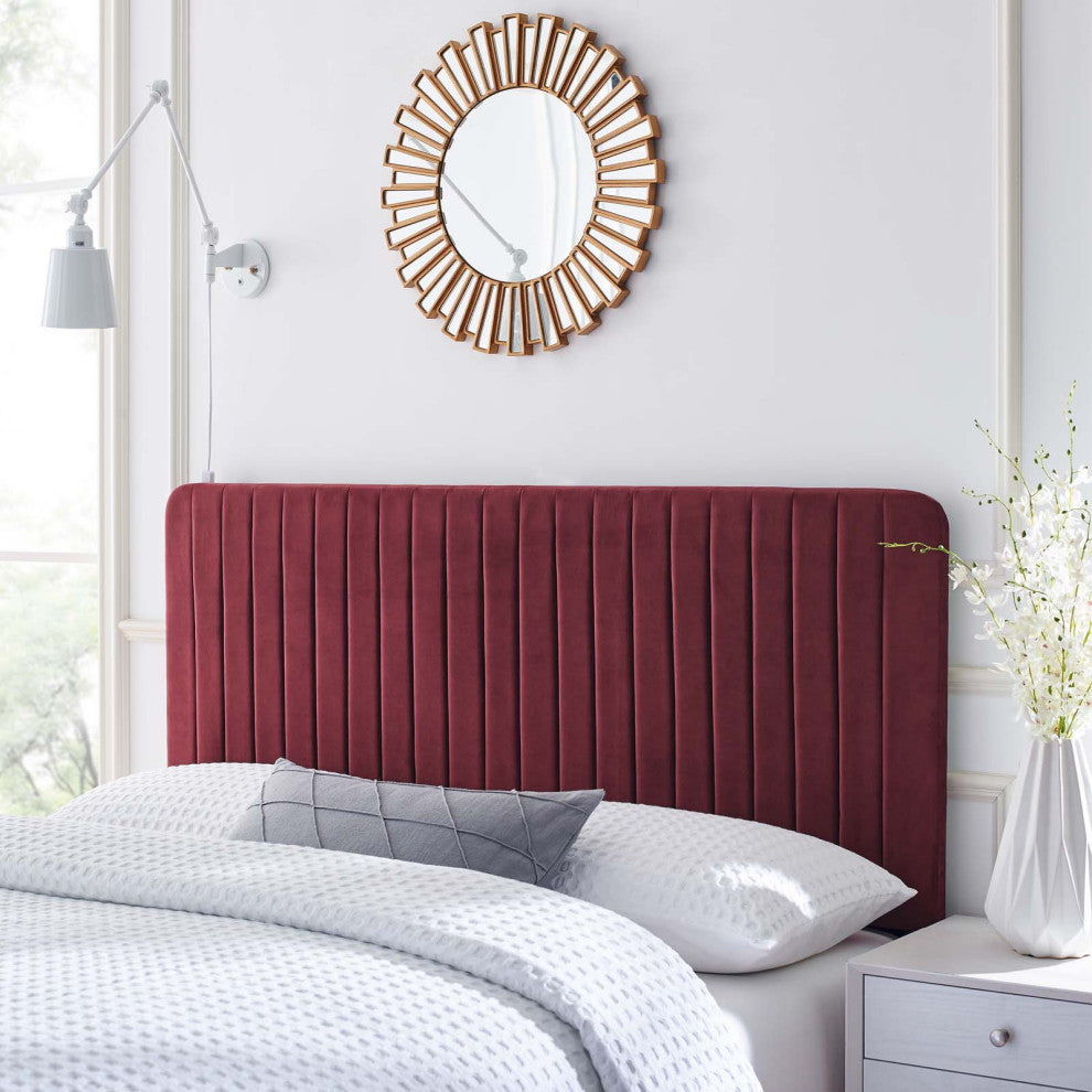 Tufted Performance Velvet King/California King Headboard Maroon
